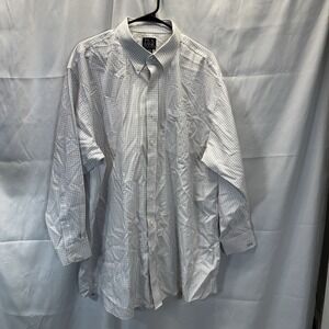 Jos A Bank Travelers Collection 18-33 White with Red/Blue Plaid